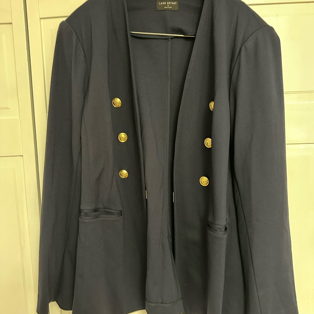 GUC Lane Bryant Navy Bryant Blazer with Gold Buttons - Sz 22